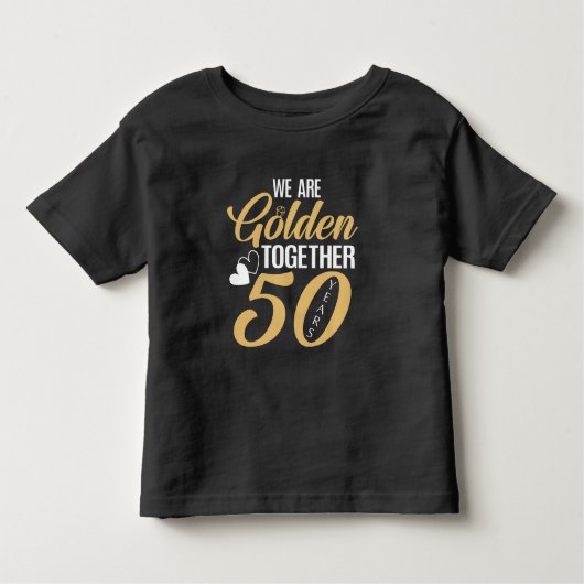 50周年金結婚色の50周年記念カップル トドラーTシャツ (正面)