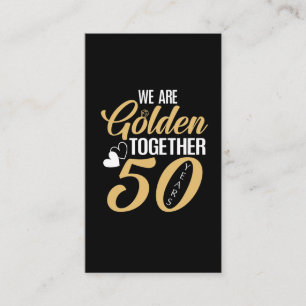 50周年金結婚色の50周年記念カップル 名刺
