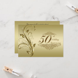 50周年金色結婚記念日招待状カード 招待状
