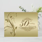 50周年金色結婚記念日招待状カード 招待状 (スタンド正面)