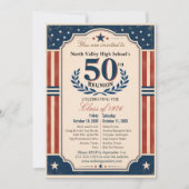 50周年高校同窓会アメリカーナレッドブルー 招待状 (正面)