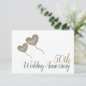 50周年 ゴールデンアニバーサリー ハートバルーン サンクス サンキューカード (スタンド正面)