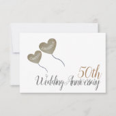 50周年 ゴールデンアニバーサリー ハート風船 ありがとう サンキューカード (正面)