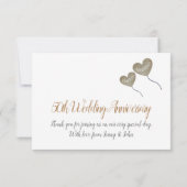 50周年 ゴールデンアニバーサリー ハート風船 ありがとう サンキューカード (裏面)