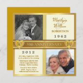 50周年 ゴールデンアニバーサリー ハート フォト 招待状 (正面/裏面)