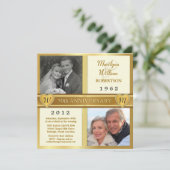 50周年 ゴールデンアニバーサリー ハート フォト 招待状 (スタンド正面)