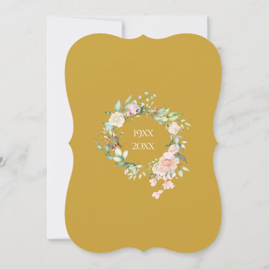 50周年 ゴールデンウェディング アニバーサリー 水彩花イラスト 招待状 (裏面)