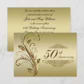 50周年 ゴールデンウェディング アニバーサリー RSVP カード (正面/裏面)
