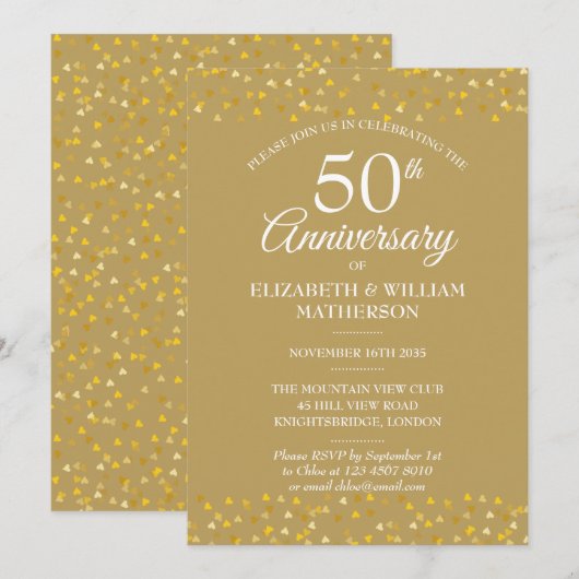 50周年 ゴールデンハーツ 招待状 (正面/裏面)