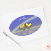 50周年 ゴールデンハート 楕円形シール (封筒)