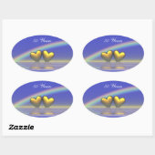 50周年 ゴールデンハート 楕円形シール (シート)