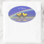 50周年 ゴールデンハート 楕円形シール (バッグ)