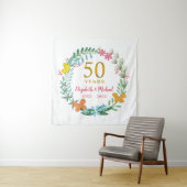 50周年 ゴールド フラワーバタフライリース タペストリー (インサイチュ)