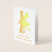 50周年(ゴールド)結婚記念日 - オーダーメイド 箔カード (正面)