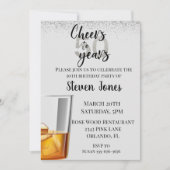 50周年 シルバー ゴールド グリッター ウイスキー 招待状 (正面)