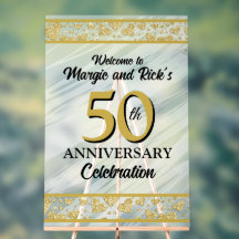 50周年 フェイクゴルフ グリッター ウェルカムサイン