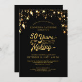 50周年 ブラック&ゴールドの星たち 50年 招待状 (正面/裏面)