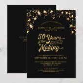 50周年 ブラック & ゴールド スターズ 50 YEARS 招待状 (正面/裏面)