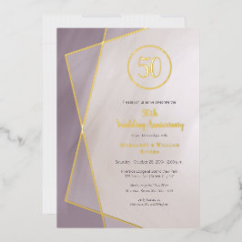 50周年 ミューテッドプラムゴールド 箔招待状