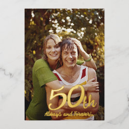 50周年 モダン 箔招待状