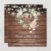 50周年 ラスティック ストリング ライト フラワル 招待状 (正面/裏面)