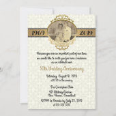 50周年 ヴィンテージスタイル 結婚記念日 招待状 (正面)