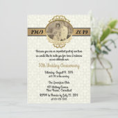 50周年 ヴィンテージスタイル 結婚記念日 招待状 (スタンド正面)