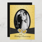 50周年 結婚記念日 喜びのハートII 招待状 (正面/裏面)