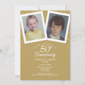 50周年 結婚記念日 幼少期の写真 招待状 (正面)