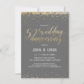 50周結婚年-ゴールデンエレガント、 招待状 (正面)