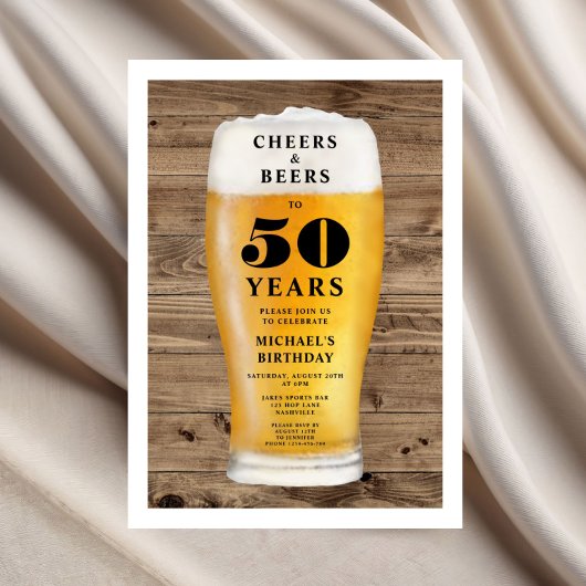 50回目のお誕生日おめでとう チアーズ＆ビアーズ 招待状