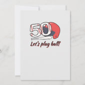 50回目のイニングをプレーする 野球のテーマの50歳の誕生日パーティー 招待状 (裏面)