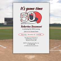 50回目のイニングをプレーする 野球のテーマの50歳の誕生日パーティー