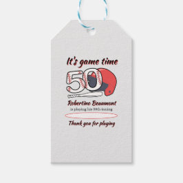 50回目のイニングをプレーする 野球の50歳の誕生日パーティー ギフトタグ