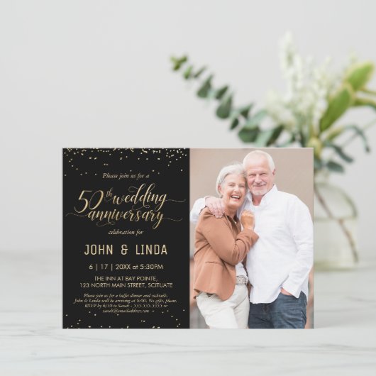 50回目のゴールデンウェディングアニバーサリー フォトパーティー 招待状 (スタンド正面)
