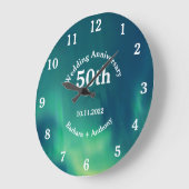 50回目のゴールデンウエディングアニバーサリー オーロラボレアリス ラージ壁時計 (傾斜)