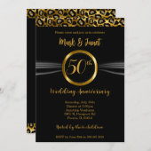 50回目のゴールデンウエディングアニバーサリー | レオパード 招待状 (正面/裏面)