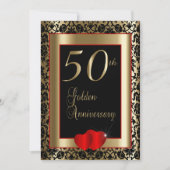 50回目のゴールデンウエディングアニバーサリー｜DIY テキスト 招待状 (正面)
