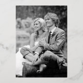50回目のゴールデン結婚記念ブラックカスタムフォト 箔招待状 (裏面)