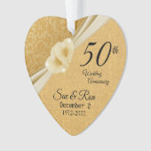 50回目のゴールデン結婚記念日 オーナメント - 名前入りカスタムデザイン (正面)