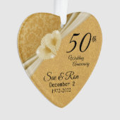 50回目のゴールデン結婚記念日 オーナメント - 名前入りカスタムデザイン (正面)