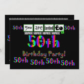 50回目のサプライズ誕生パーティーのテンプレート 招待状 (正面/裏面)