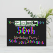 50回目のサプライズ誕生パーティーのテンプレート 招待状 (スタンド正面)