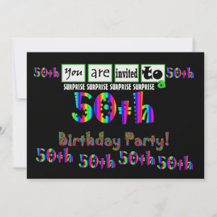 50回目のサプライズ誕生パーティーのテンプレート 招待状