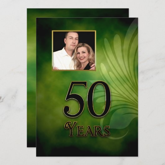 50回目の招待状(誕生日または記念日) 招待状 (正面/裏面)