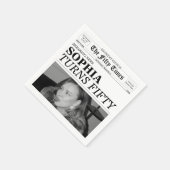 50回目の新聞 50歳の誕生日 スタンダードカクテルナプキン (角)