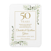 50回目の結婚記念日のための【Save the Date】グリーンが美しい案内状 マグネット (縦)