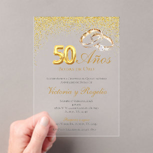 50回目の結婚記念日のアクリル招待状 アクリル招待状