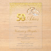 50回目の結婚記念日のアクリル招待状 アクリル招待状 (正面)