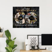 50回目の結婚記念日のインフィニティフォトコラージュ ポスター (ホームオフィス)
